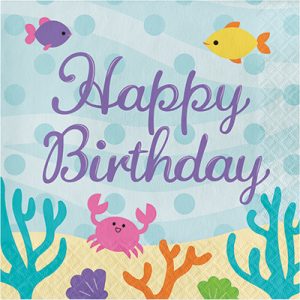 יום הולדת בת הים- מפיות מודפסות