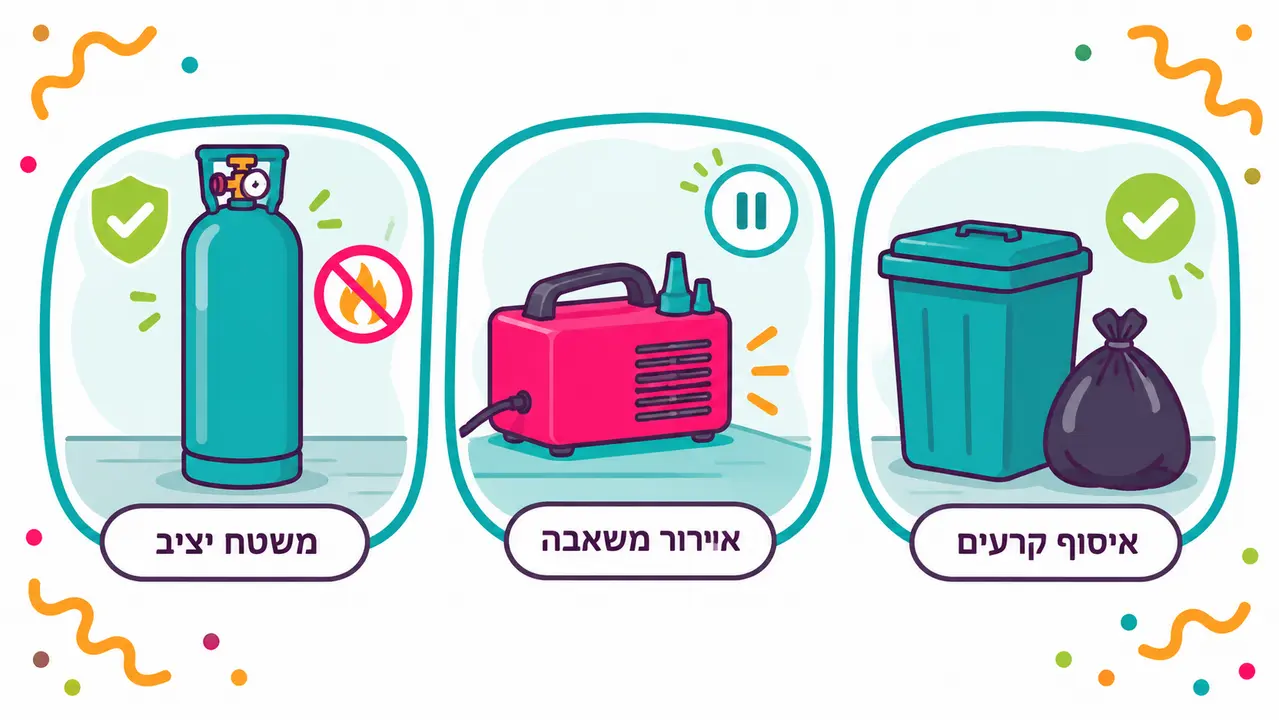 כללי בטיחות בעבודה עם משאבת בלונים חשמלית וגז דחוס
