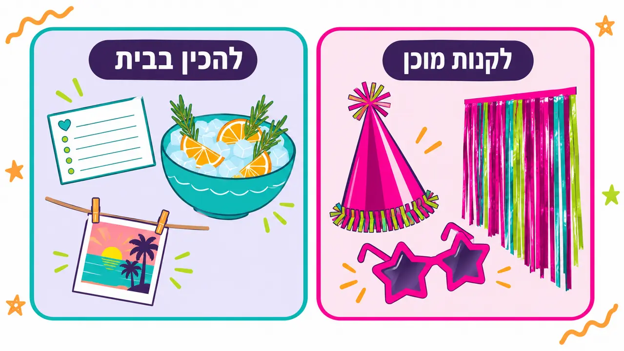 השוואה בין אביזרי סילבסטר שכדאי לקנות מוכנים לבין פריטים שמכינים בבית