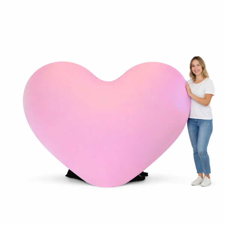 בלון לב ענק עצום צבע ורוד 1.65 מטר!