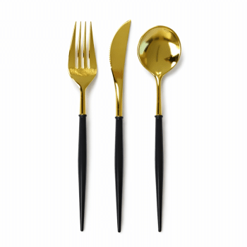 סט סכו"ם יוקרתי זהב שחור-30 חלקים