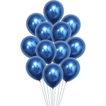 מארז בלונים כחול כרום-10 יחידות