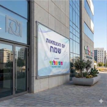 פוסטר שימשונית ענק ליום העצמאות במיתוג אישי