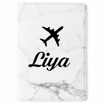 כיסוי דרכון לבן שיש אופציה להוספת שם