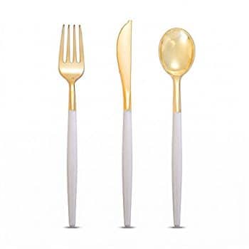 סט סכו"ם יוקרתי זהב לבן-30 חלקים