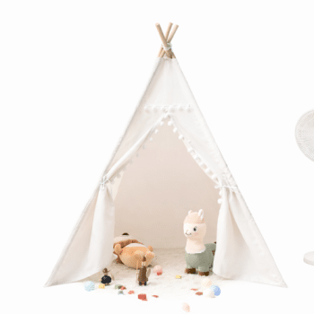 אוהל טיפי לילדים בצבע לבן ביתי גדול 1.60