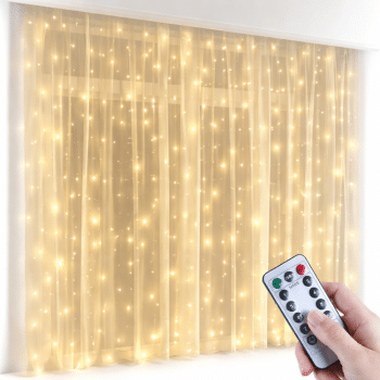 וילון לד אורות 3 על 3 לבן חם