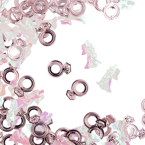 קונפטי טבעות רוז גולד