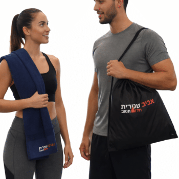 תיק שרוך +מגבת אימון ממותג