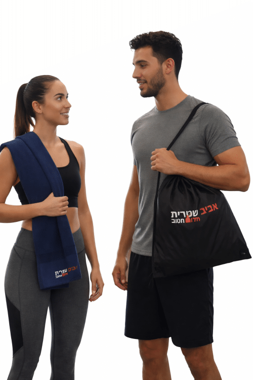 תיק שרוך +מגבת אימון ממותג