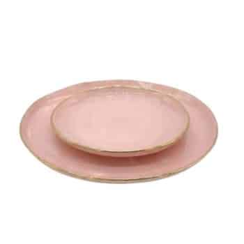 סט צלחות ורוד זהב סוהו-16 יחידות