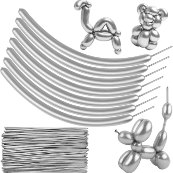 חבילת בלוני נקניק כסף כרום-100 יחידות