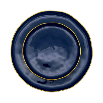 סט צלחות סוהו  כחול+זהב- 16 יחידות