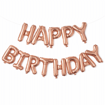 סט בלונים HAPPY BIRTHDAY רוז גולד