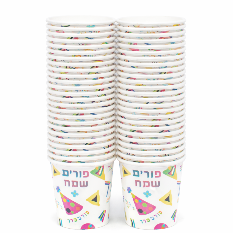 כוסות פורים שמח-50 יחידות