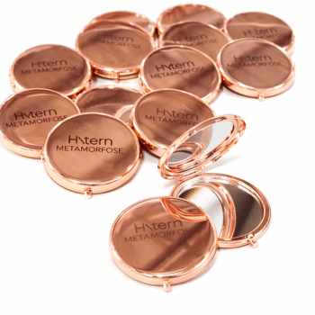 מראה רוז גולד עם לוגו