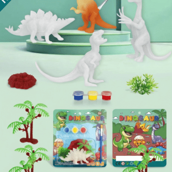 ערכת צביעה דינוזאור עם גואש