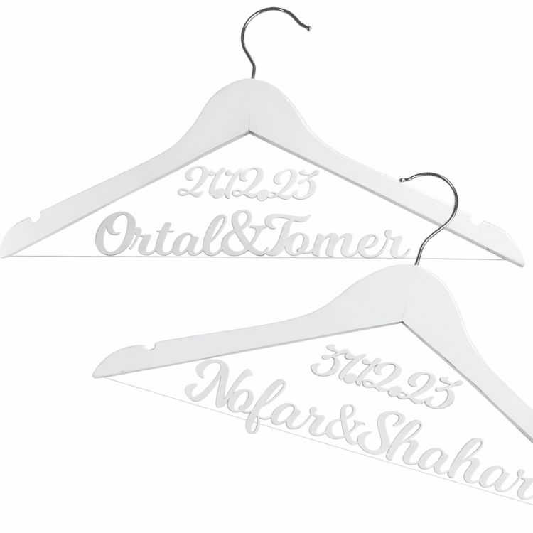 קולב מעוצב לחתונה עם שמות ותאריך-בחירת צבע