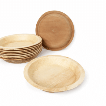 צלחות עגולות עלי דקל קטן-10 יחידות