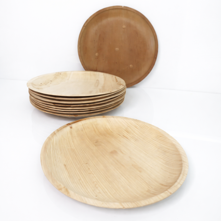 צלחות עגולות עלי דקל בינוני-10 יחידות