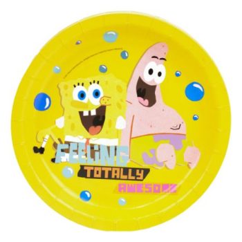 צלחות גדולות בובספוג-8 יחידות