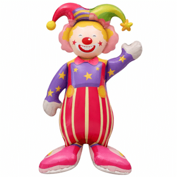 בלון ענק ליצן עומד לניפוח אוויר