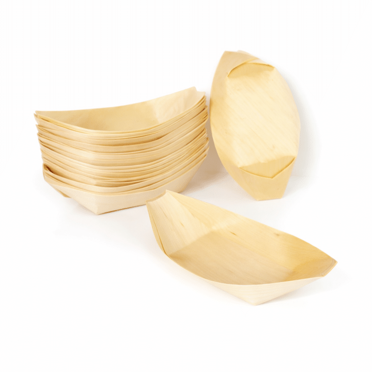 קערות סירה מעץ גדולות-25 יחידות