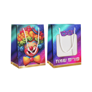שקית קרטון עם חלון  לפורים