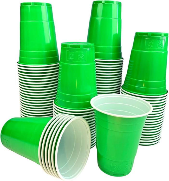 כוסות גדולות חצי ליטר ירוק-25 יחידות