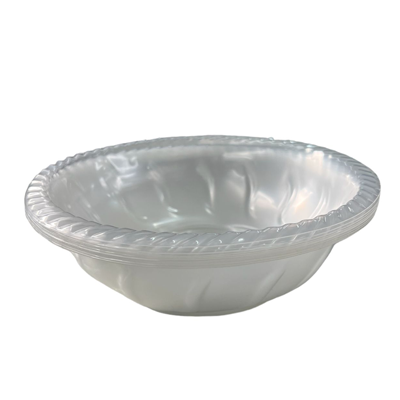 קערות פלסטיק שקופות עם פס זהב-10 יחידות