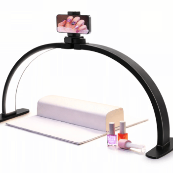 מנורת חצי ירח שולחני מקצועית לשולחן עבודה -צבע שחור