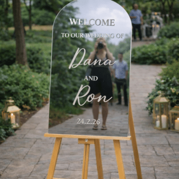 שלט Welcome   בעיצוב אישי אקריל מראה