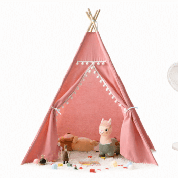 אוהל טיפי לילדים בצבע  ורוד ביתי גדול 1.60