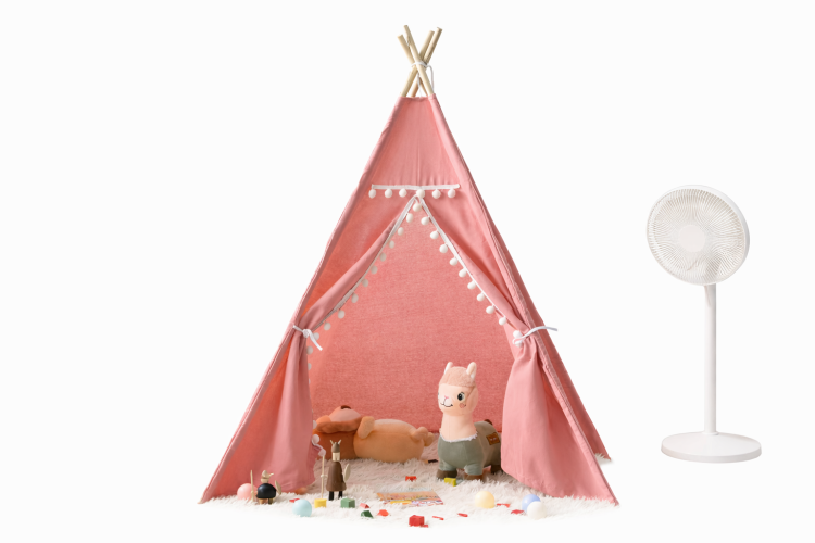 אוהל טיפי לילדים בצבע ורוד ביתי גדול 1.60