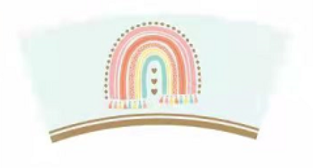 כוסות קשת בענן הטבעות זהב-10 יחידות