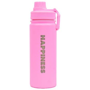 בקבוק נירוסטה ורוד דופן כפולה עם ידית אחיזה-530 מ'ל