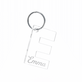 מחזיק מפתחות אות ממותג -שקוף