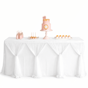 חצאית טול לבנה עם אופציה לקשירה