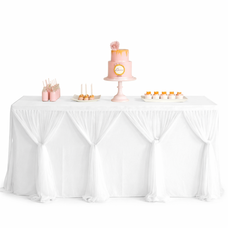 חצאית טול לבנה עם אופציה לקשירה