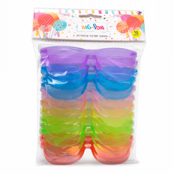 משקפי צבעוניות למסיבה-12 יחידות