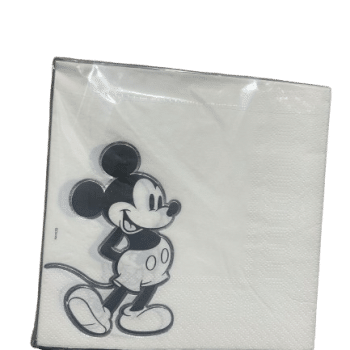 מפיות מיקי מאוס שחור לבן קלאסי-16 יחידות