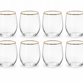 כוסות  במראה יוקרתי פס זהב-6 יחידות