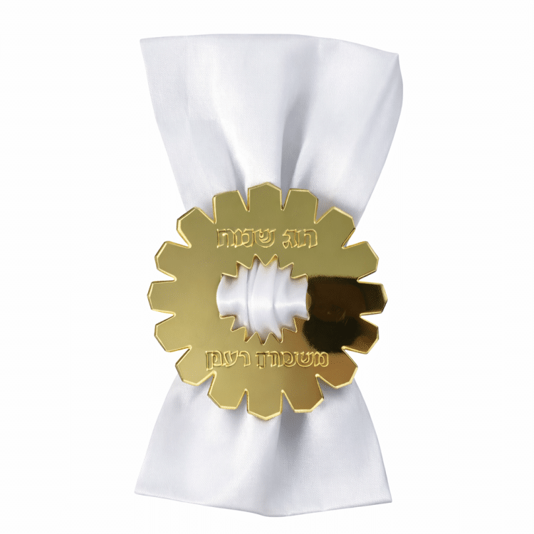 חבק למפיות אקריל ממותג דגם פרח