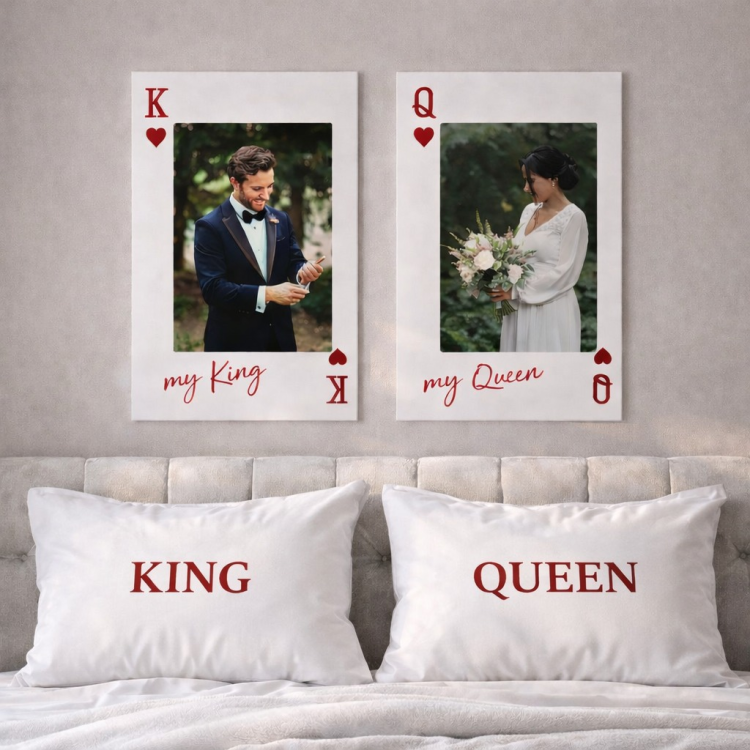 ציפית זוגית לכרית+ תמונות בהדפסה אישית