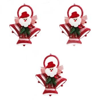 קישוט פעמונים סנטה לעץ אשוח 2+1