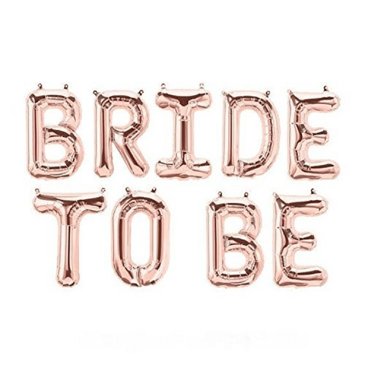 סט בלונים לניפוח עצמי bride to be רוז גולד