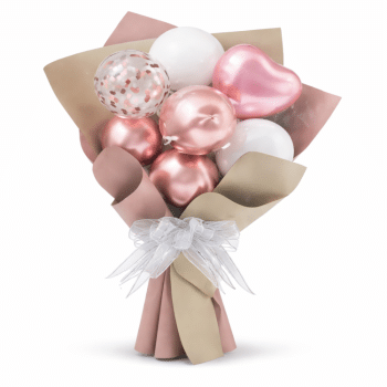 זר בלונים יוקרתי רוז גולד להכנת עצמי