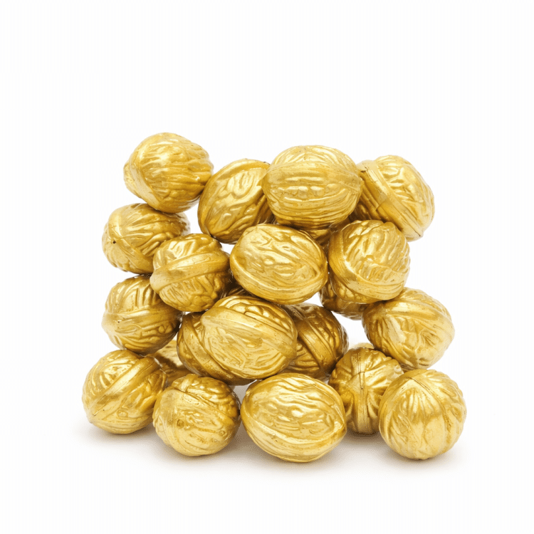 אגוזים פלסטיק זהב-24 יחידות