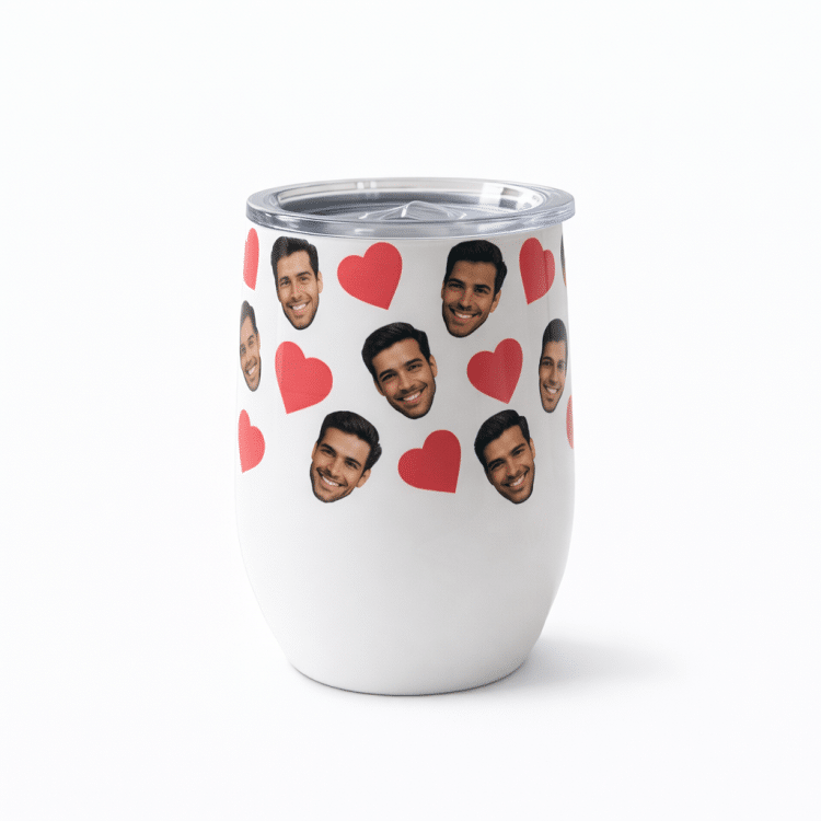 כוס נירוסטה עם פרצופים