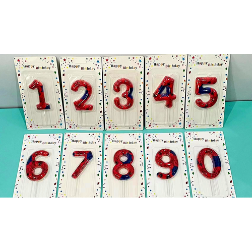 נר מספר בעיצוב ספיידרמן